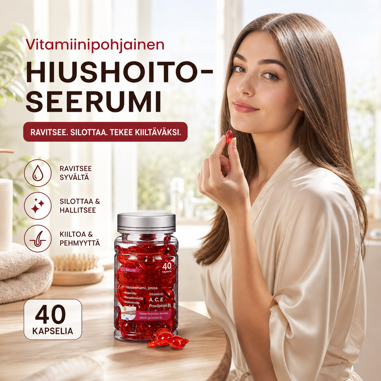 Vitamiinipohjainen hiushoitoserumi