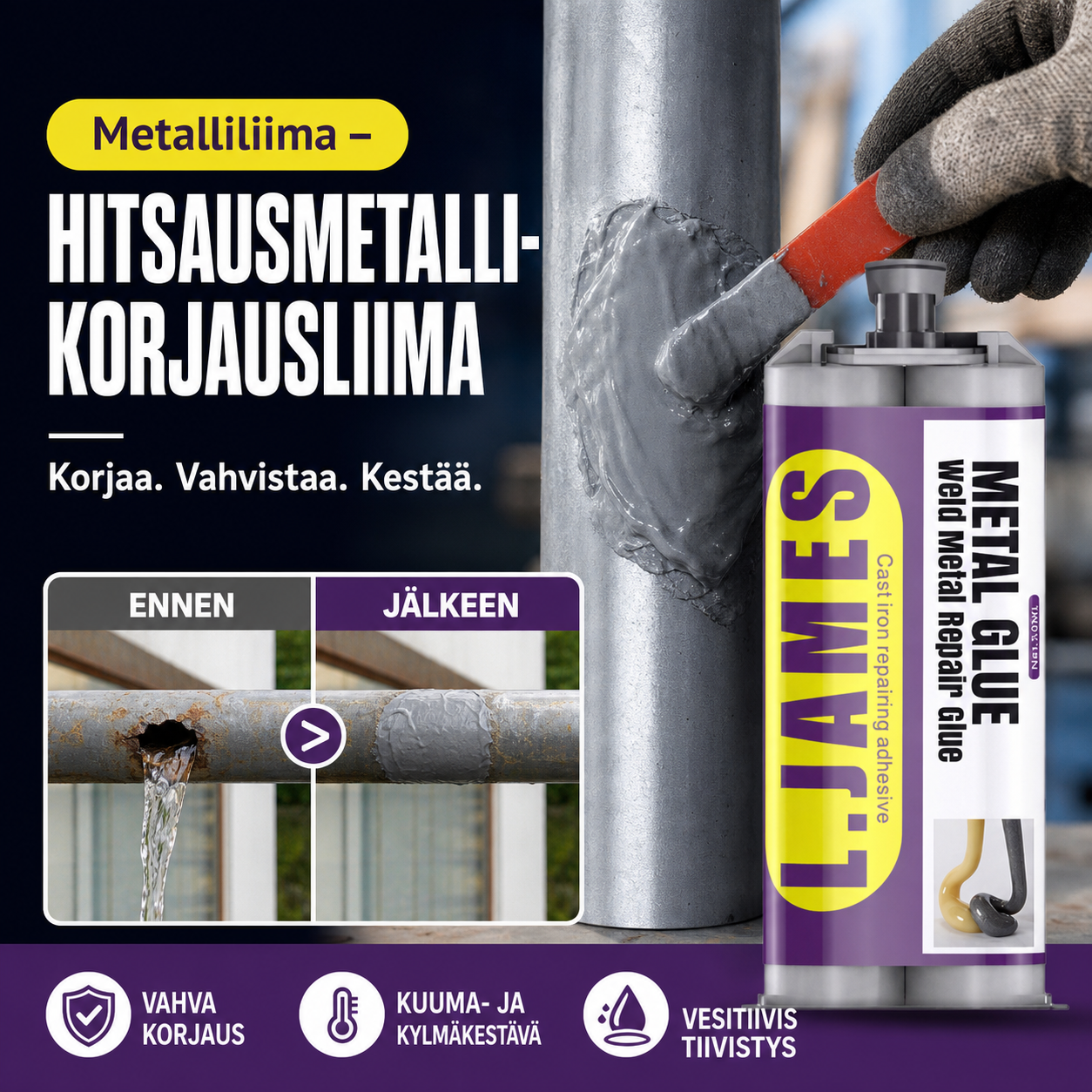 Metalliliima - Hitsausmetallikorjausliima
