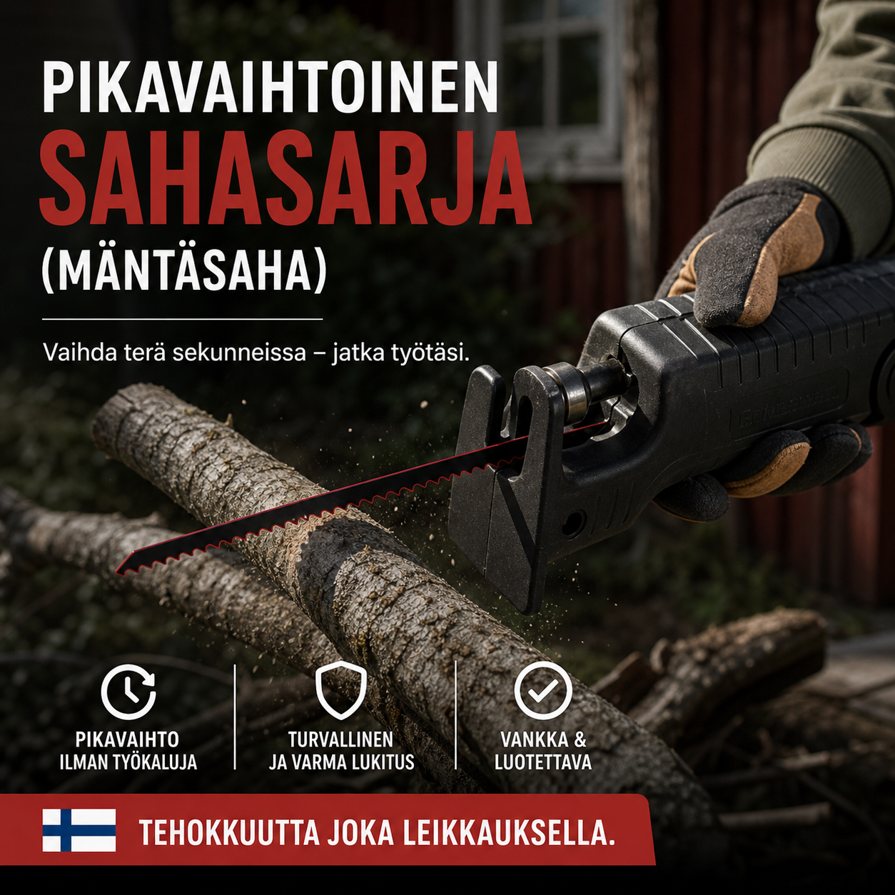 Pikavaihtoinen mäntäsahasarja – nopea ja tehokas leikkaamiseen!