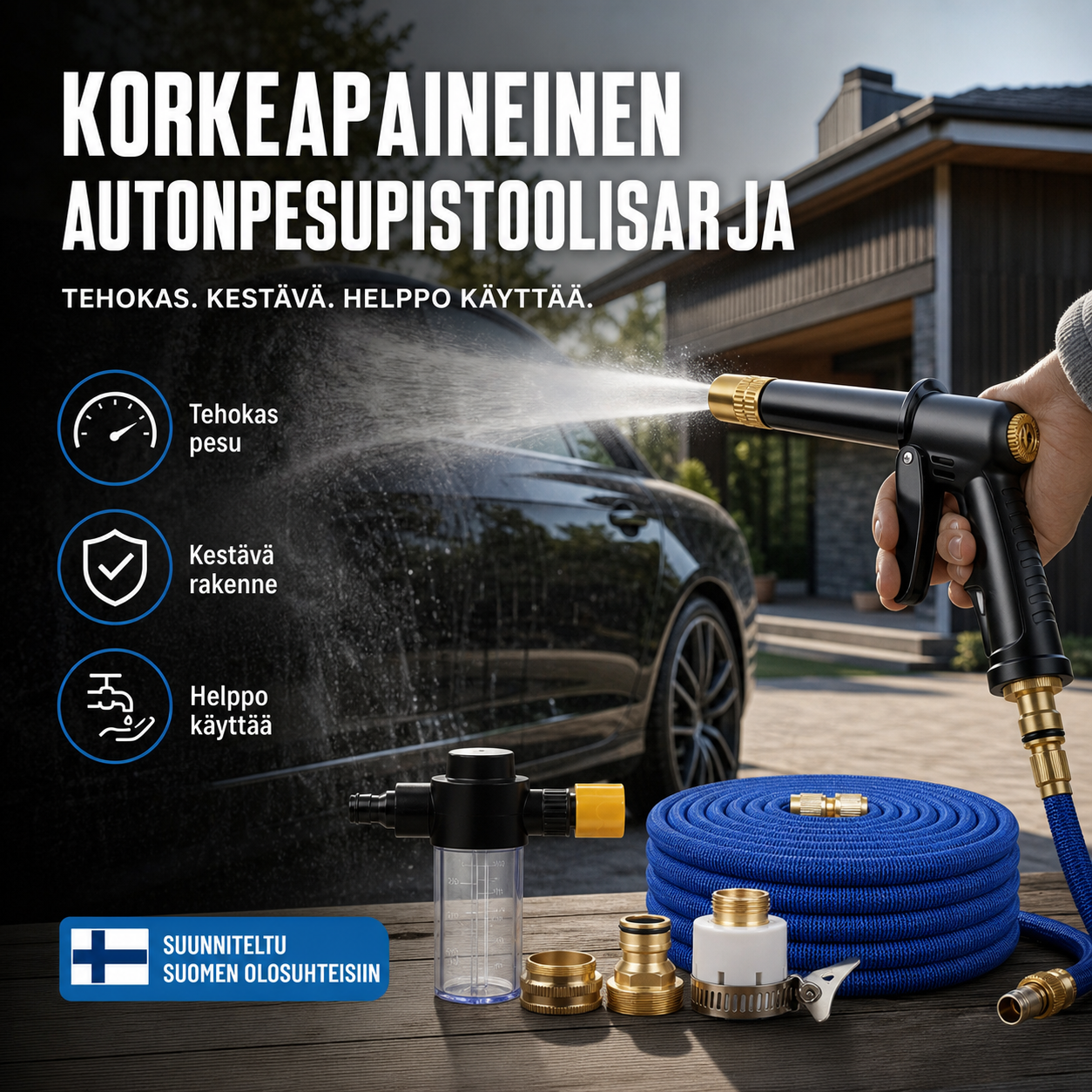 📢📢50 %:n alennus!! ⏰Korkeapaineinen autonpesupistoolisarja