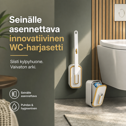 Seinälle asennettava innovatiivinen WC-harjasetti