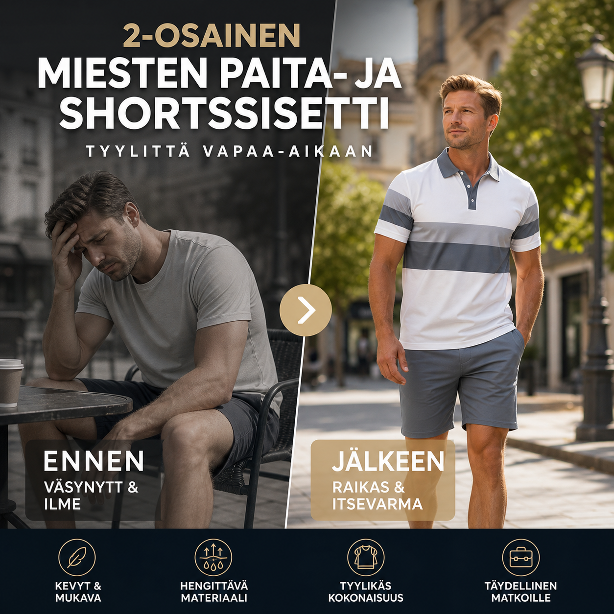 👕 TARJOUS -50%! 💥 2-osainen miesten paita- ja shortssisetti, digipainettu – hengittävä premium-kangas, urheilullinen leikkaus, rypistymätön · 5 väriä · S–6XL ✨ Osta 2 kpl = ilmainen toimitus.