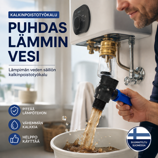 Lämpimän veden säiliön kalkinpoistotyökalu – poistaa kalkin ilman ammattilaisen apua!