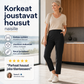 Korkeat joustavat housut naisille, joissa on taskut vetoketjun kanssa