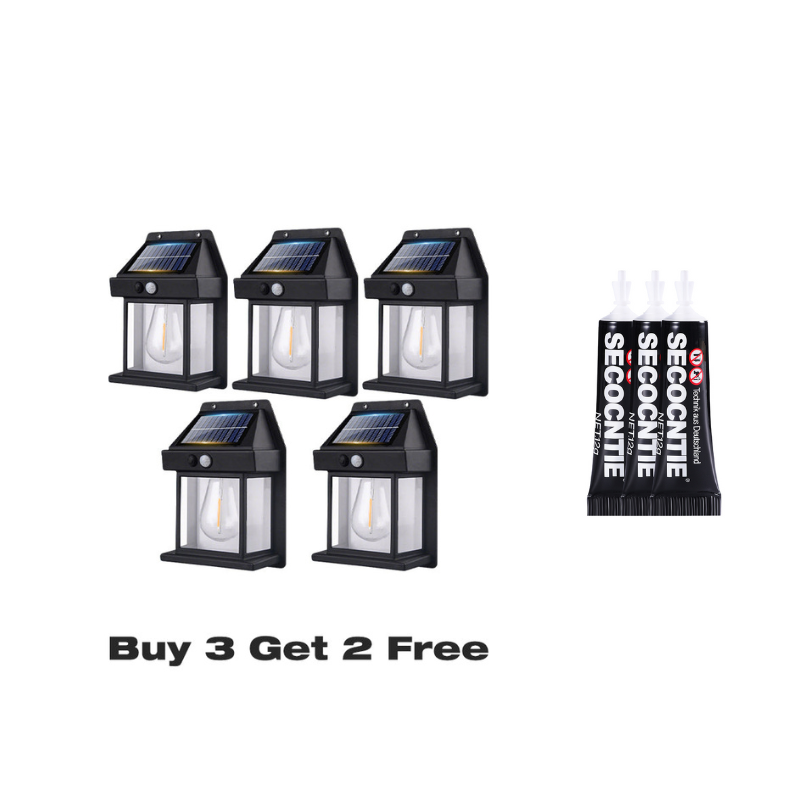 🎁 50 % ALENNUS! 💡 AURINKOENERGIALLINEN SEINÄVALAISIN – Liiketunnistin ja säänkestävä 🌟🛒