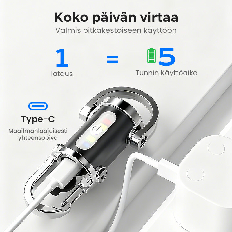 🔥Kuuma myynti🔥1200LM erittäin kirkas mini-avainteline taskulamppu vedenkestävä