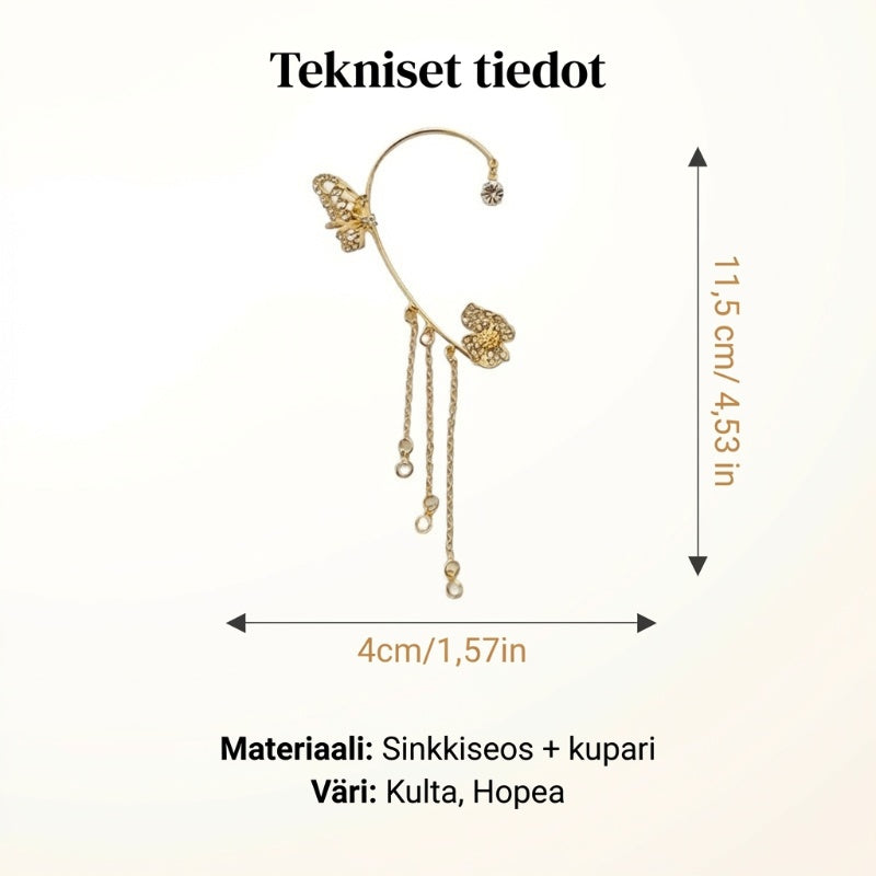 Riippuvat perhoskorvakorut