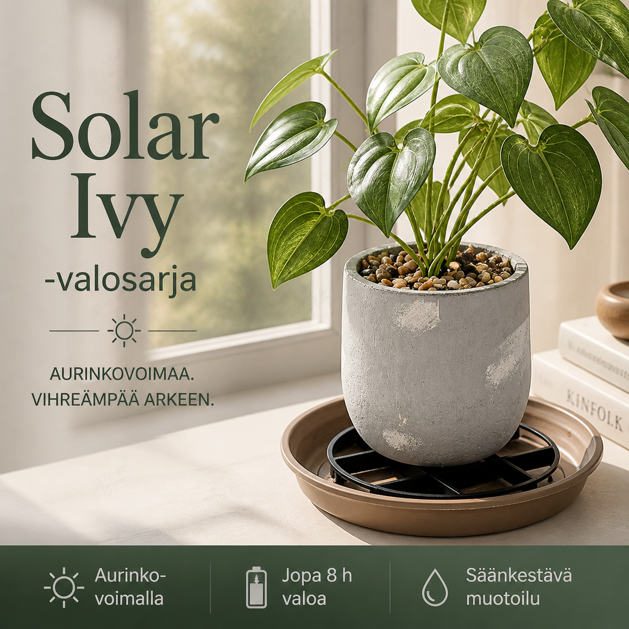 ☀️ Solar Ivy -valosarja – vedenkestävä, 8 valotilaa ja joustava, sopii puutarhan, parvekkeen ja seinien koristeluun