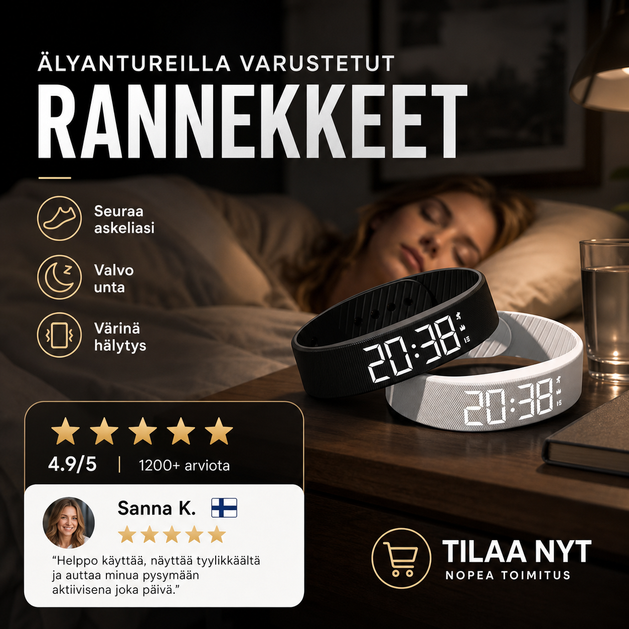 Älyantureilla varustetut rannekkeet