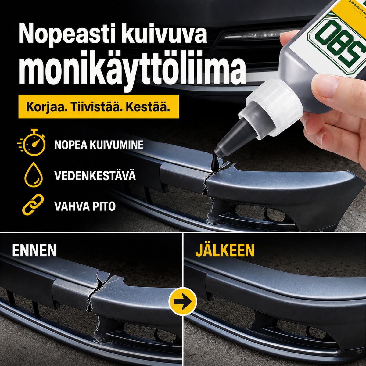 Nopeasti kuivuva monikäyttöliima