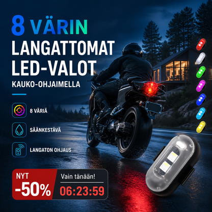 8 Värin Langattomat LED-valot Kauko-ohjaimella