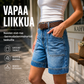 Naisten mid-rise -bermudadenimshortsit taskuilla