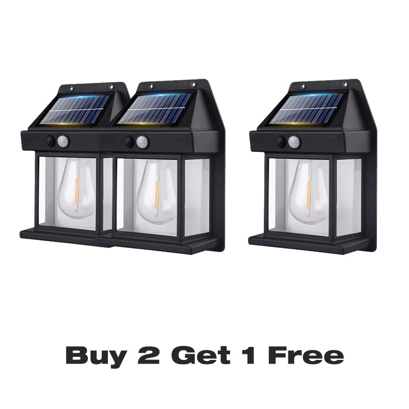 🎁 50 % ALENNUS! 💡 AURINKOENERGIALLINEN SEINÄVALAISIN – Liiketunnistin ja säänkestävä 🌟🛒