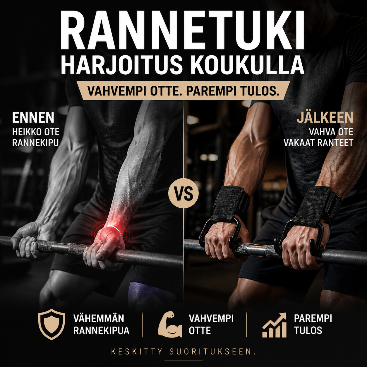 Rannetuki harjoitus koukulla