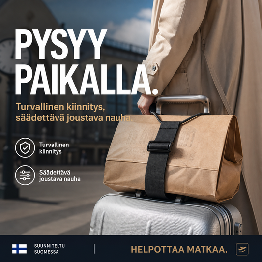 🧳✨ ”OSTA 1, SAAT 1 ILMAISEKSI” -TARJOUS! Kädet vapaana -matkatavaranauha – Turvallinen kiinnitys, säädettävä joustava nauha, 35 g, ihanteellinen lentokentille ja rautatieasemille 🔥