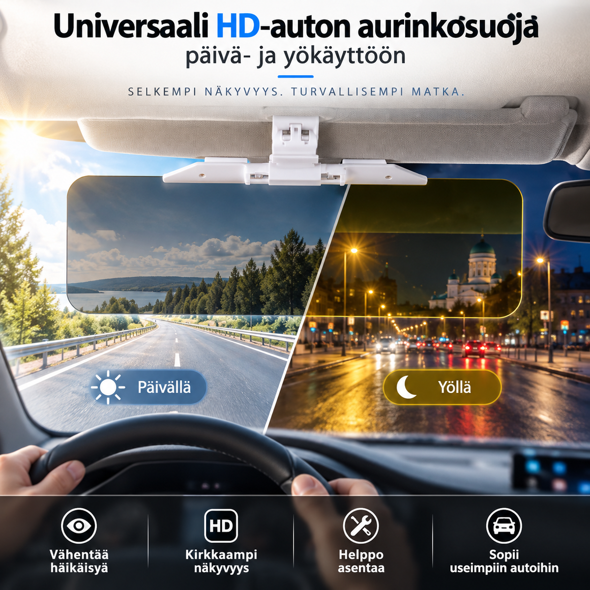 🚗 50 % ALENNUS! 🌙 Universaali HD-auton aurinkosuoja – päivä- ja yökäyttöön ✨