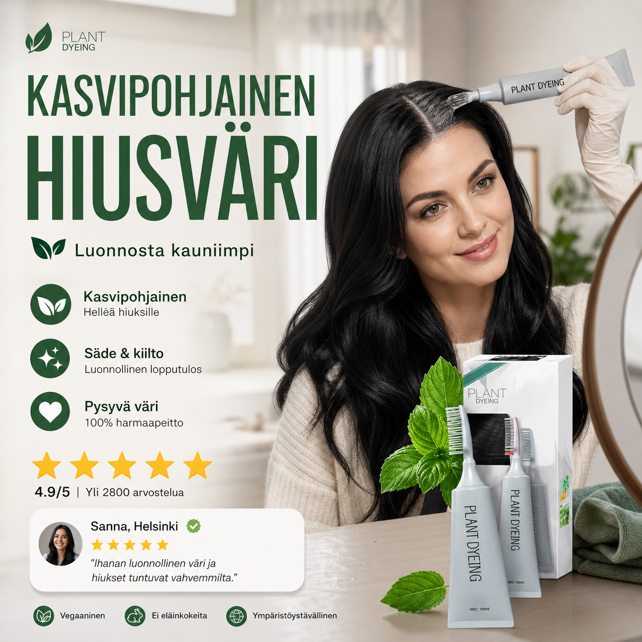 🔥Rajoitettu erikoistarjous – 50 % ALENNUS🔥Kasvipohjainen hiusväri🌿