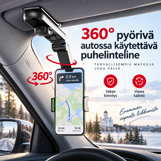 Asenna puhelimesi heti! 360° pyörivä autossa käytettävä puhelinteline