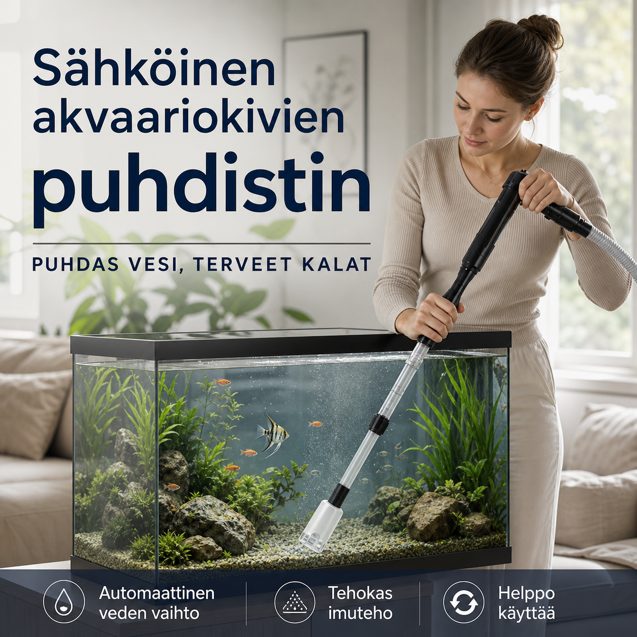 Sähköinen akvaariokivien puhdistin