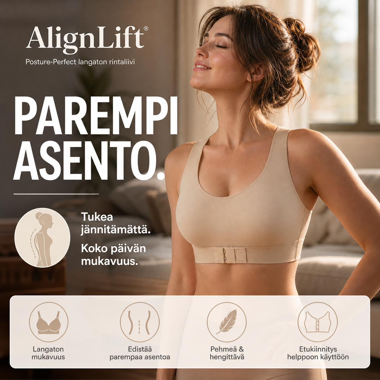 💐AlignLift Posture-Perfect langaton rintaliivi – mukavuutta koko päiväksi, hengittävä ja kesävalmis 💕