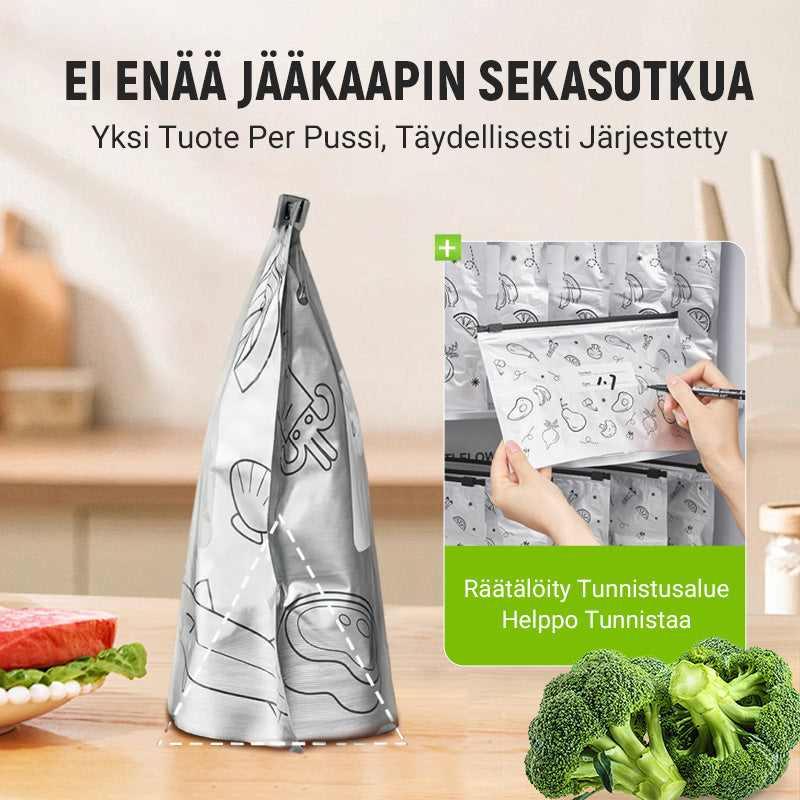 🔥Maailmanlaajuinen bestseller🍗 Aikarajoitettu tarjous! Osta 3, saat 2 ilmaiseksi🥦Uudelleenkäytettävät alumiinifoliolla suljettavat säilytyspussit