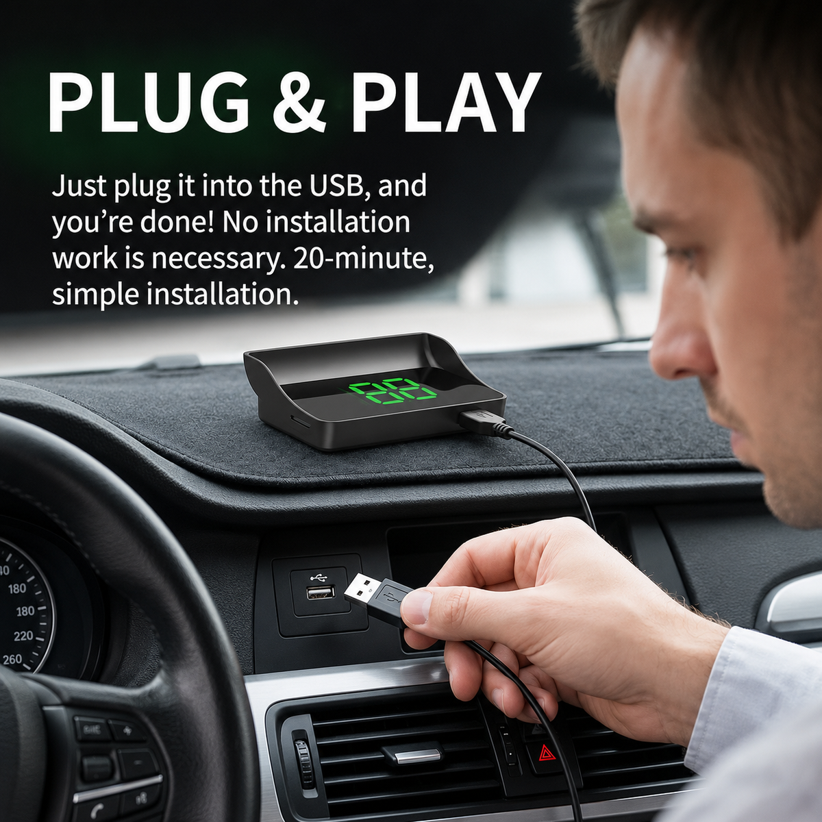 🚗 Head-Up-näyttö GPS-digitaalinopeusmittari – nopeus ja navigointi suoraan tuulilasissa! 50% alennus – tilaa nyt!