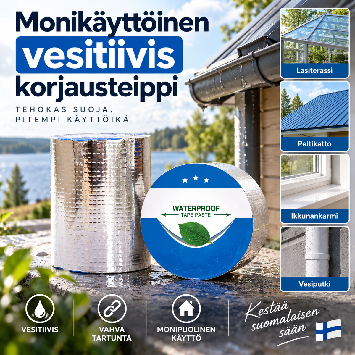 🎉 Monikäyttöinen vesitiivis korjausteippi
