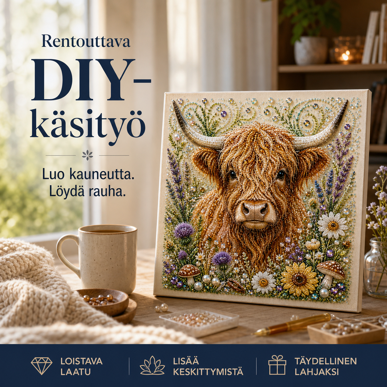 Ylämaankarjan helmikuvasarja – Rentouttava DIY-käsityö upean rannikkotaideteoksen luomiseen