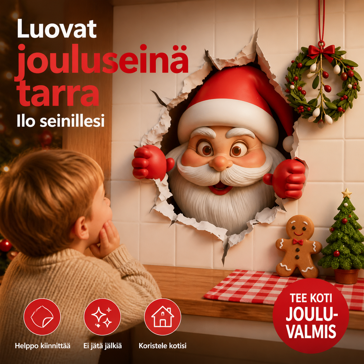 🎄Joulumyynti 50 % alennus🎅Luovat jouluseinä tarra