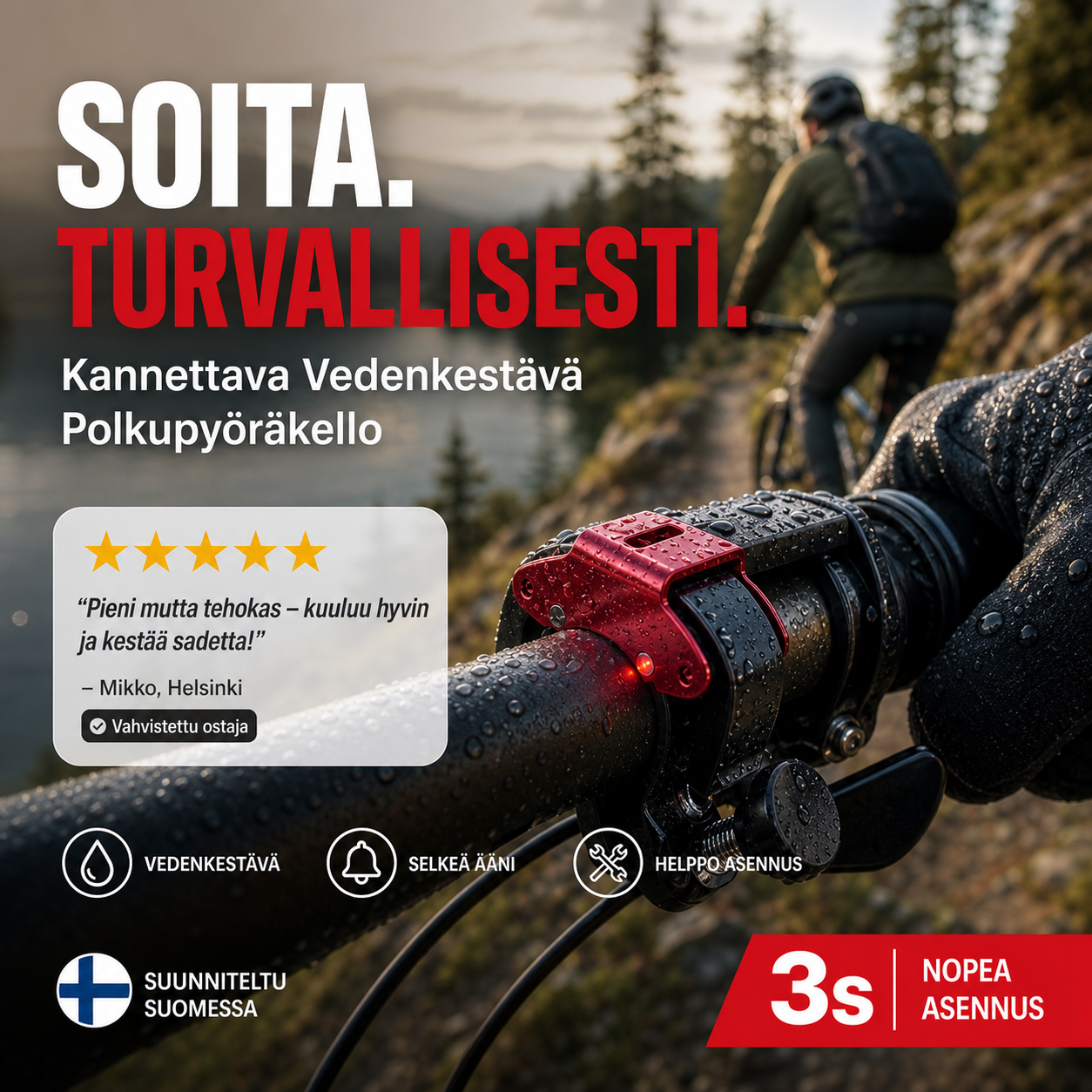 Kannettava Vedenkestävä Polkupyöräkello