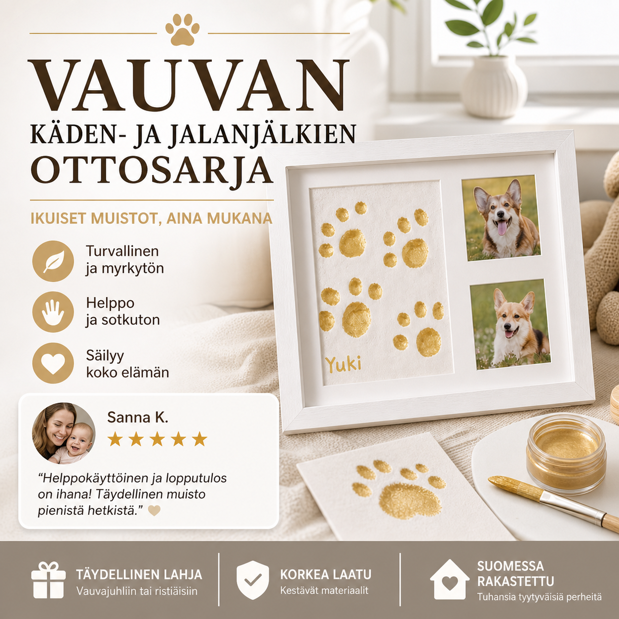 Vauvan käden- ja jalanjälkien ottosarja