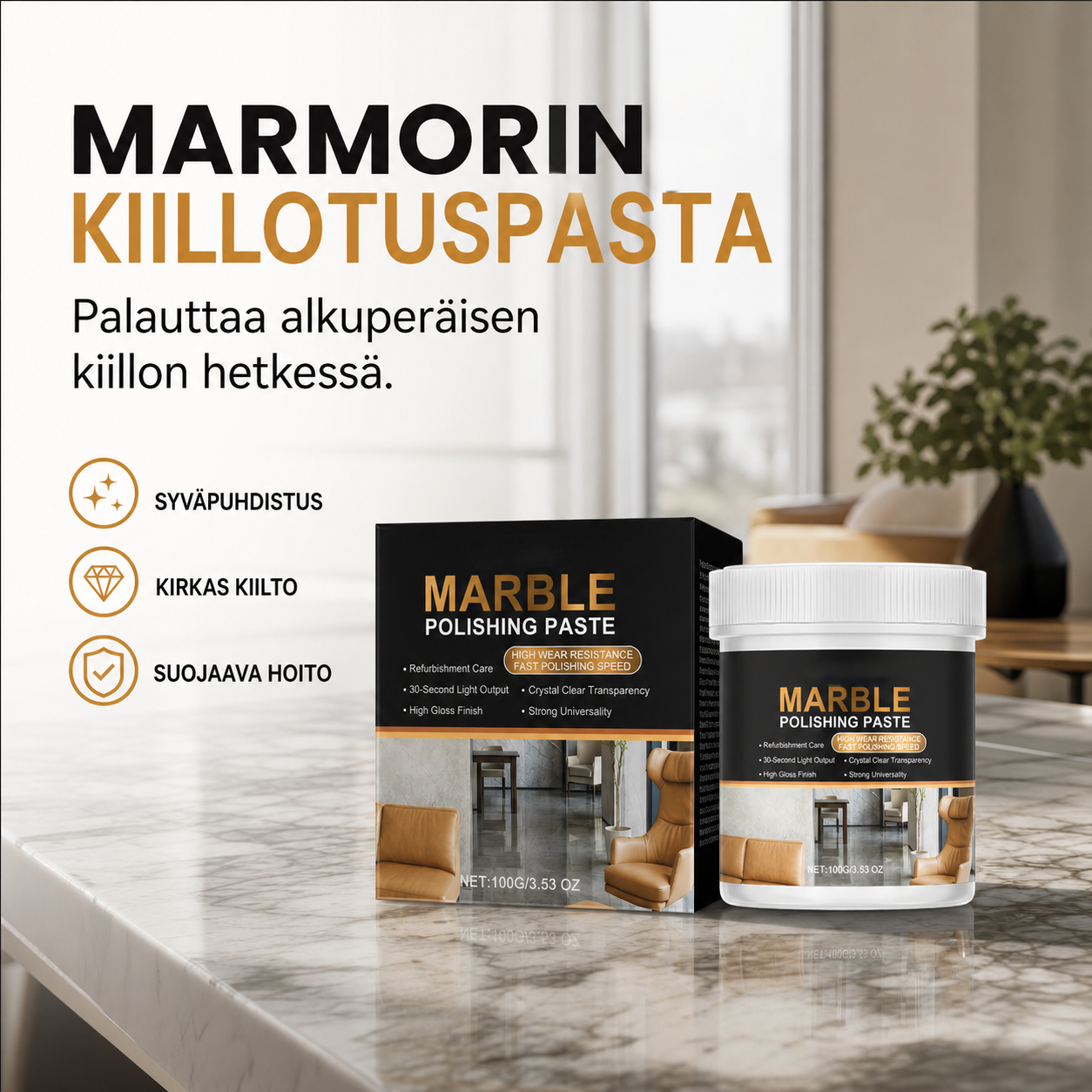 Marmorin kiillotuspasta