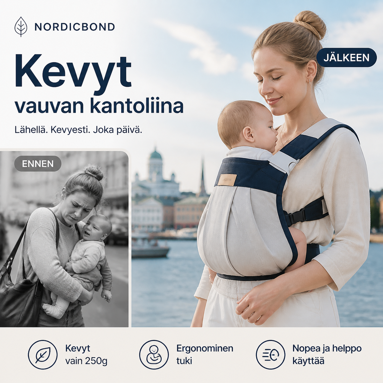 Kevyt vauvan kantoliina