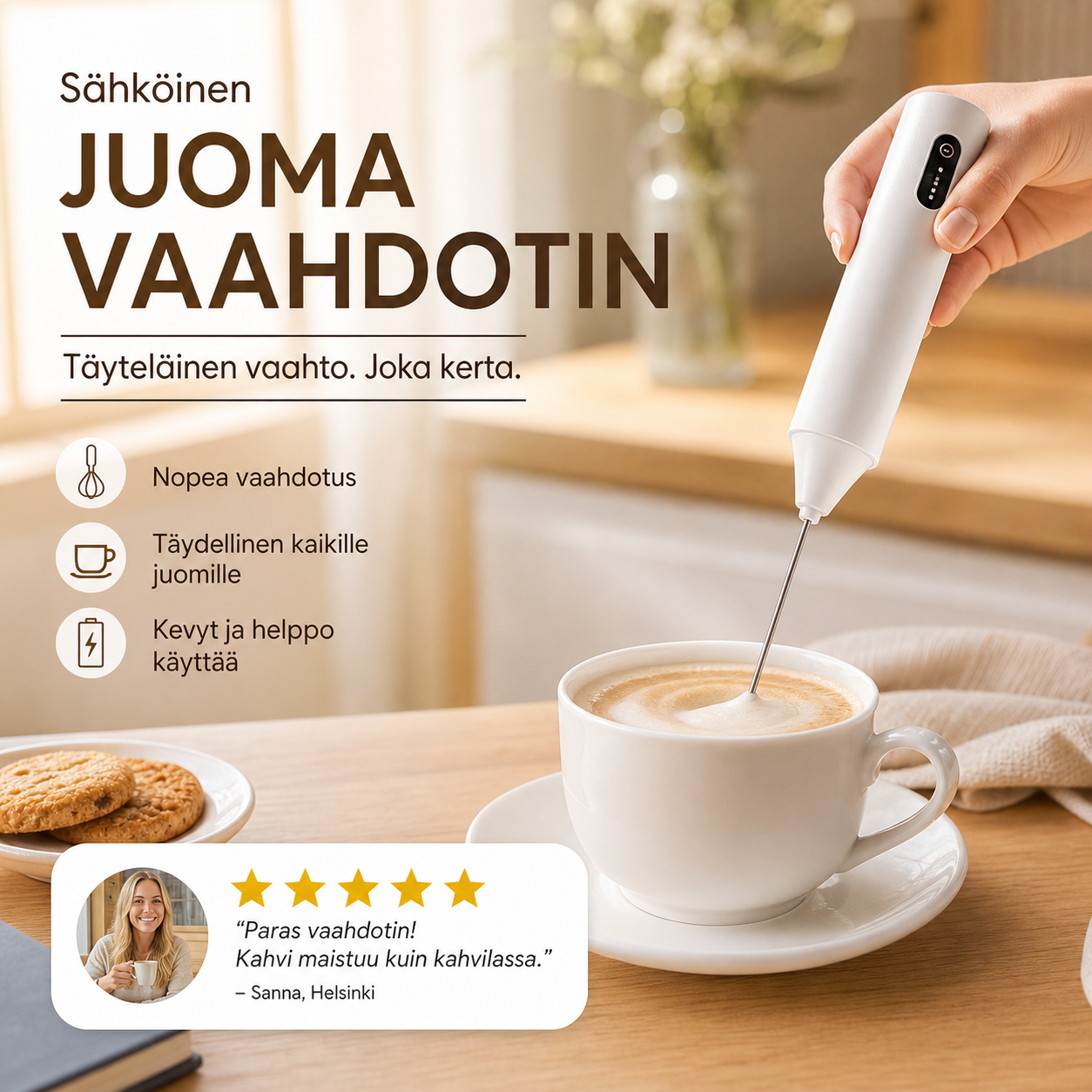 Sähköinen juomavaahdotin