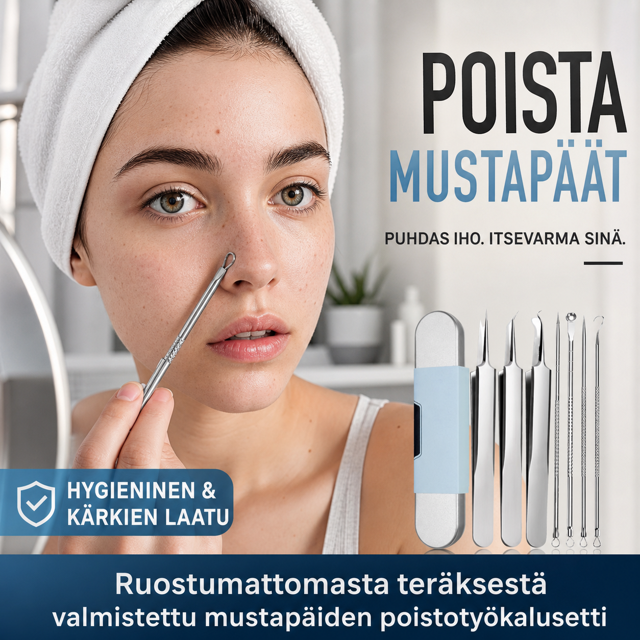 🔥2025 KUUMAT ALENNUSMYynnit🔥 Ruostumattomasta teräksestä valmistettu mustapäiden poistotyökalusetti