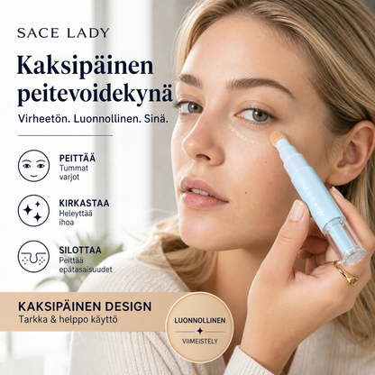 🔥Osta 1, saat 1 ilmaiseksi NYT!💄🥳YLI 50 000 MYYTY!🎨Kaksipäinen peitevoidekynä – peittää tummat silmänaluset ja näppylät, 24 tunnin kosteutus. Kevyt, ei kakkuuntuva. Pehmeä viimeistely.✨