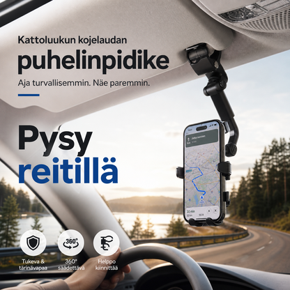 Kattoluukun kojelaudan puhelinpidike