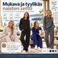 💓 Mukava ja tyylikäs naisten settti – pyöreäpääntiepaita + kiristysnyörihousut! 50% alennus – viimeinen päivä! 🔥