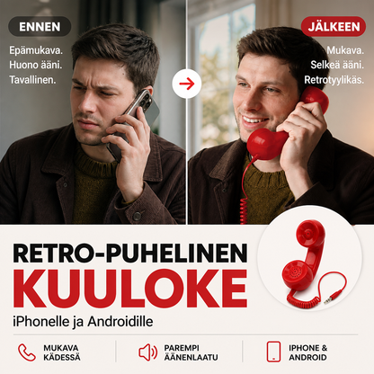 🎄Joulumyynti📞Retro-puhelimen kuuloke iPhonelle ja Androidille, Type-C-liitännällä varustettu vanhanaikainen puhelimen kuuloke HD-mikrofonilla ja kaiuttimella