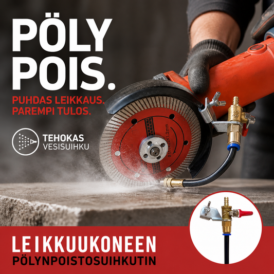 Leikkuukoneen pölynpoistosuihkutin