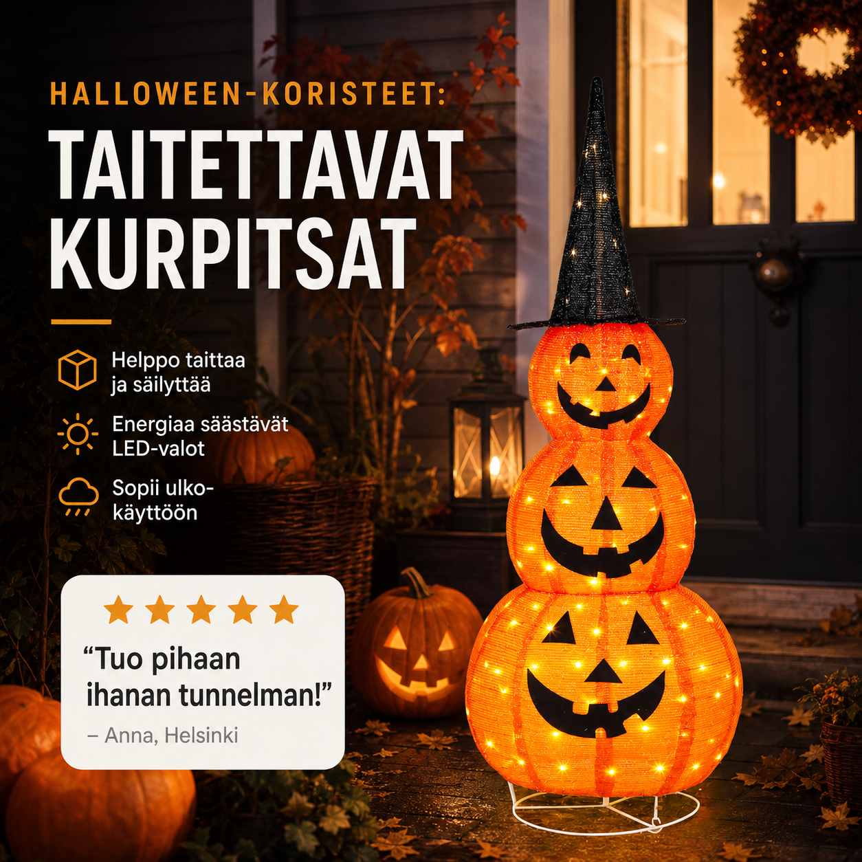🎃 Suosittu tarjous: 66 % alennus 🎃🎃 Halloween-koristeet: taitettavat kurpitsat