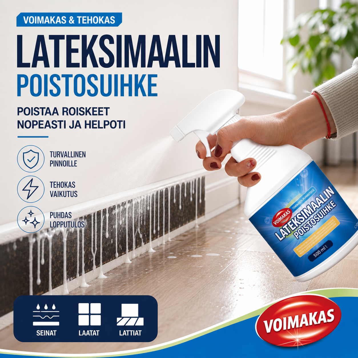 🔥 Lateksimaalinpoistosuihke – Ympäristöystävällinen entsyymikoostumus tarkalla suihkutoiminnolla – Ihanteellinen puun, metallin, muovin ja useiden pintojen puhdistukseen 🎨🧽