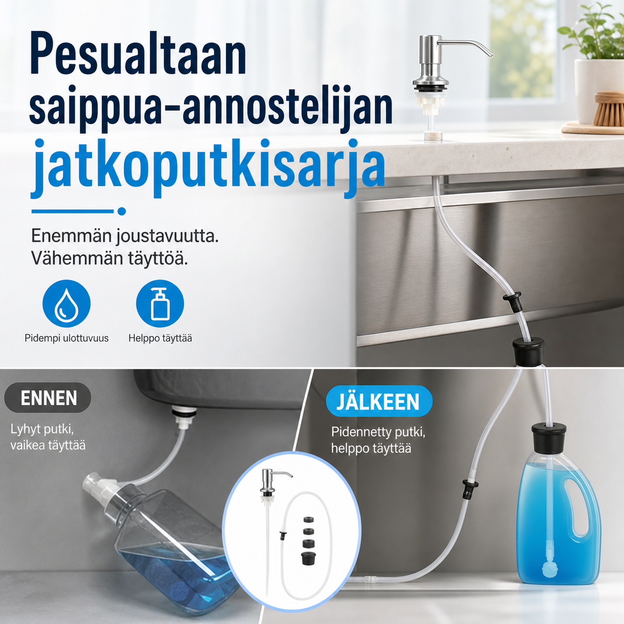 Sink Soap Dispenser Extension Tube Kit