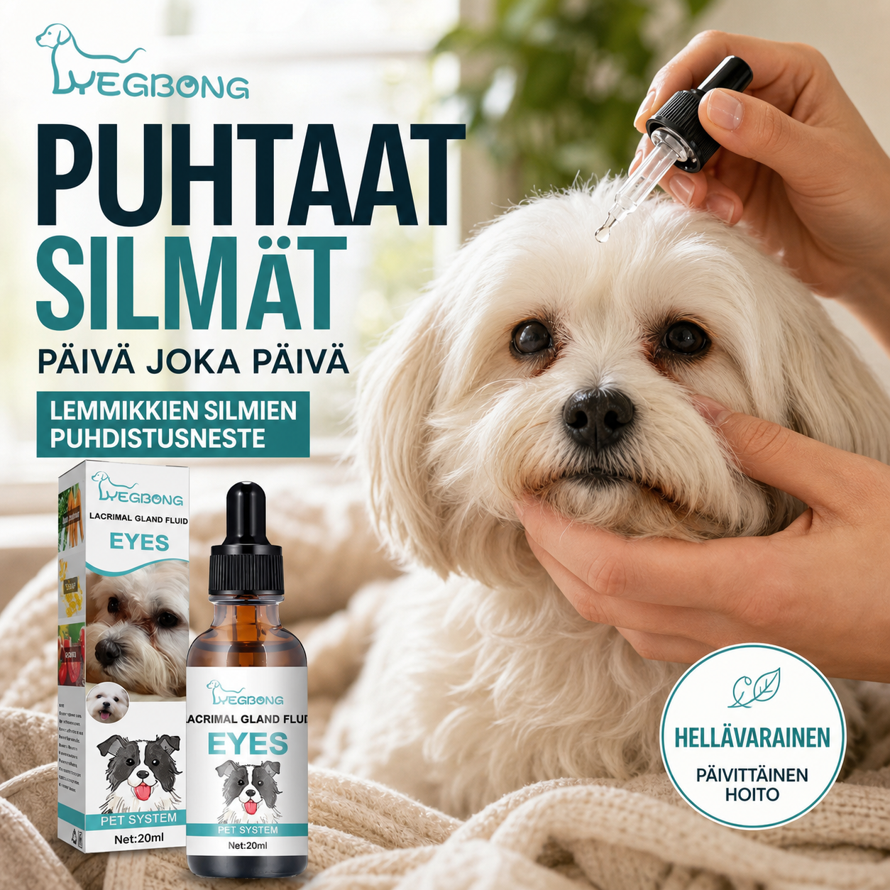 Huolehdi lemmikistäsi, joka on aina vierelläsi – lemmikkien silmien puhdistusneste