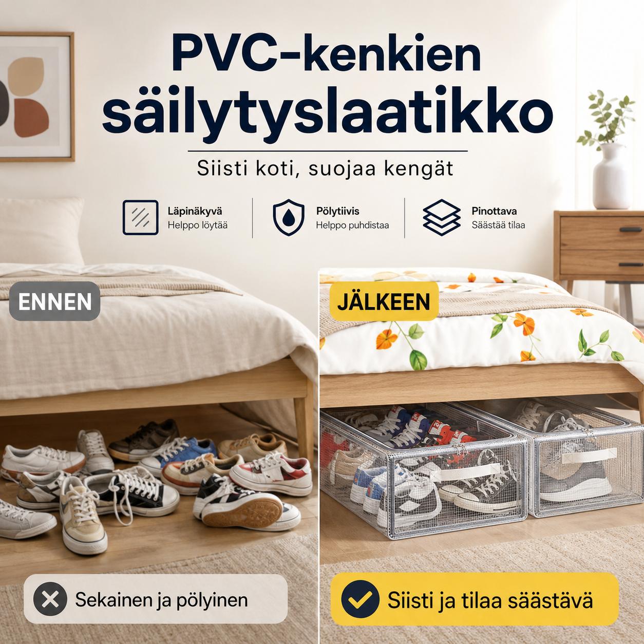 PVC-kenkien säilytyslaatikko - vedenpitävä ja kokoontaitettava