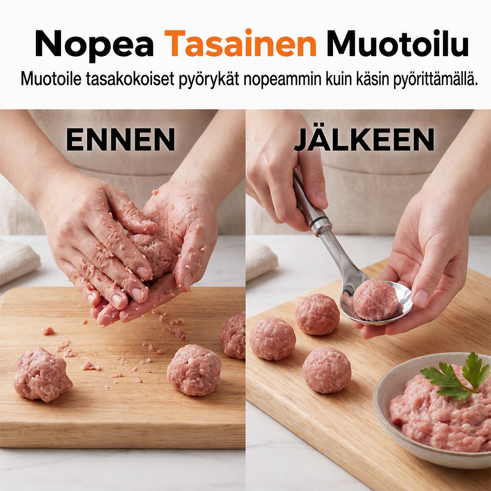 🔥Osta 1, saat 1 ilmaiseksi🎁Ruostumaton teräs lihapullien valmistuslusikka, tarttumaton kauha ja valutuspallomuottilusikka