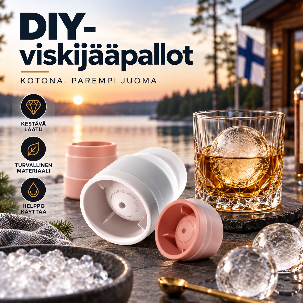 ❄️ DIY-viskijääpallot – hidas sulaminen, ei laimennettua makua!