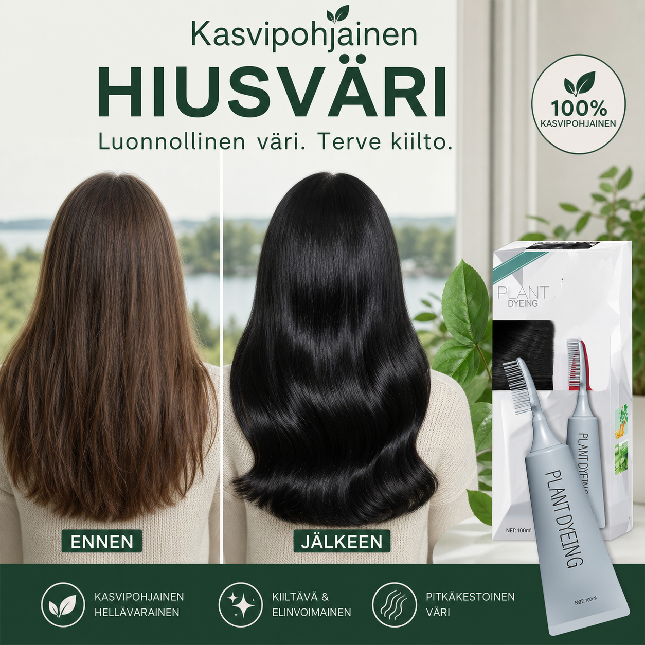 🔥Rajoitettu erikoistarjous – 50 % ALENNUS🔥Kasvipohjainen hiusväri🌿