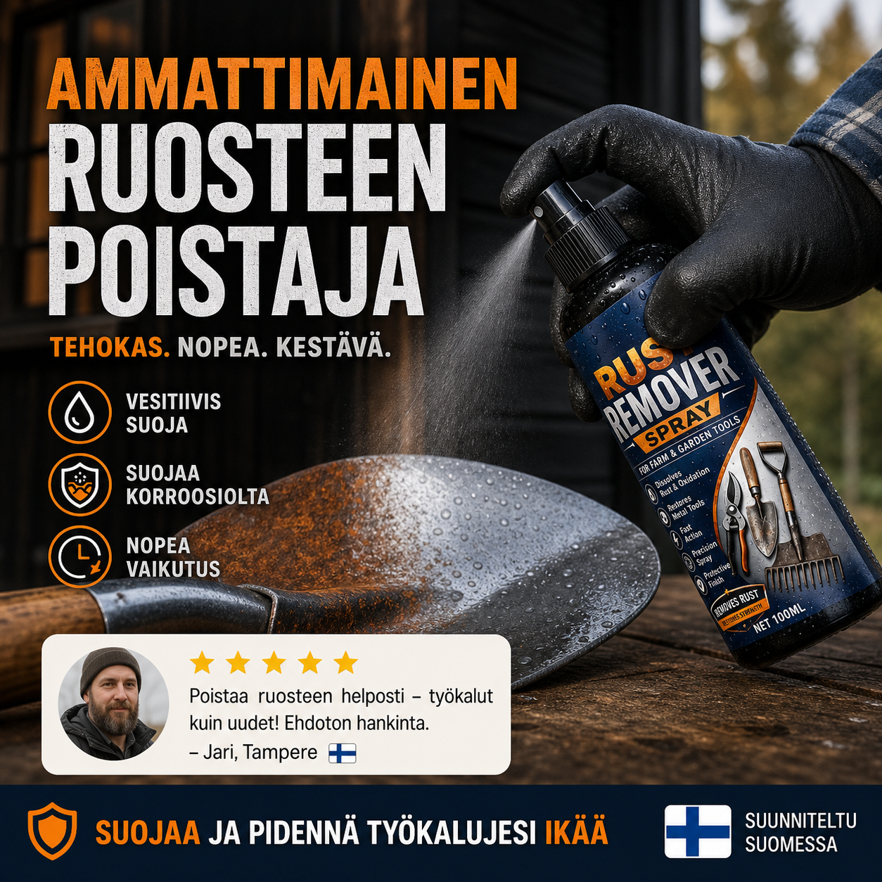 🔩⚡ 50 % ALENNUS! Kuin kääntäisit aikaa taaksepäin työkaluillesi! Suihkuta, pyyhi pois – ruoste liukenee sekunneissa ja näkymätön suoja suojaa sitä kuukausia uudelta ruosteelta.