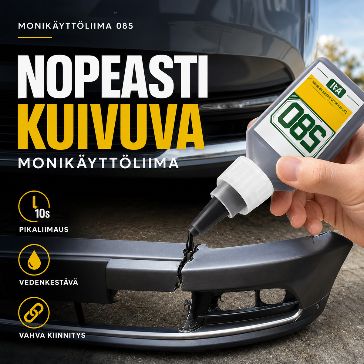 Nopeasti kuivuva monikäyttöliima